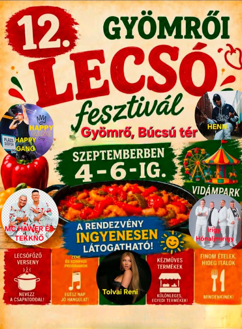 12. Gyömrői Lecsófesztivál – 2026. szeptember 4-6.